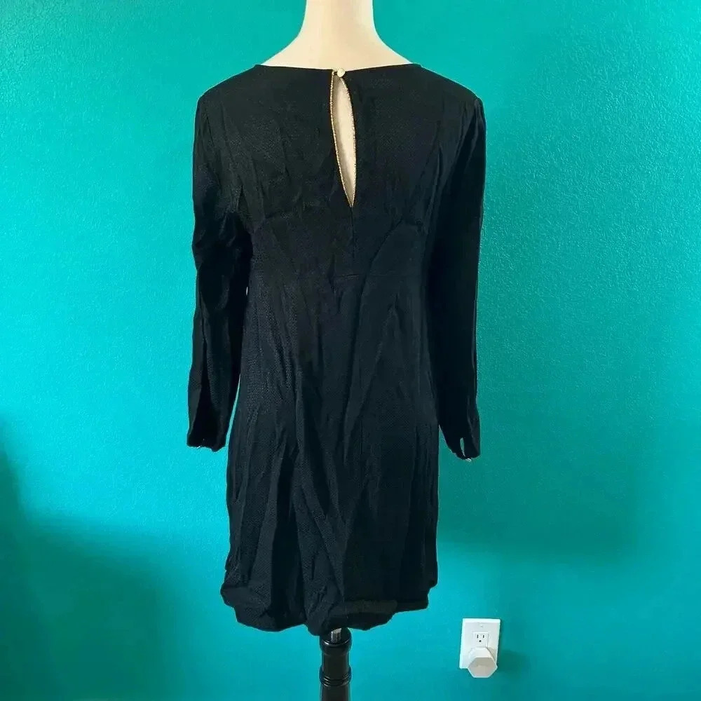 Madewell x Sezane Thelma Shift Dress Black Mini Textured Size 2 - Picture 4 of 6